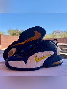 Nike Air Max Penny Hardaway 1 blue gold Warriors EXCELLENT RARE men’s 9
